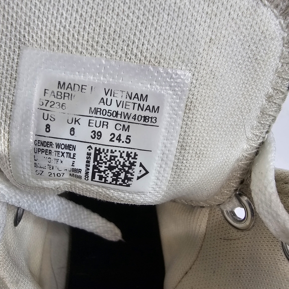 Converse Black and Cream Polka Dot High-Tops Sz 8 - Picture 8 of 9